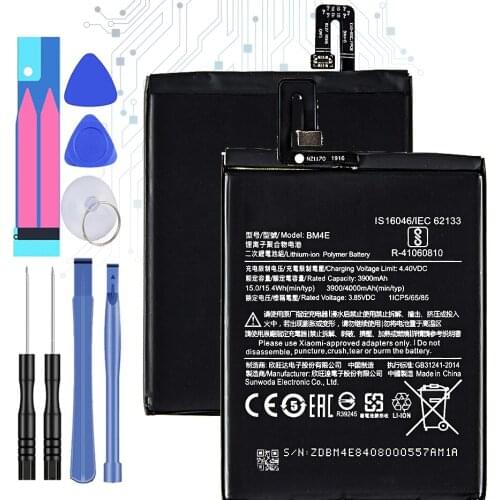 4000mAh for xiao mi BM4E Mobile Phone Battery For Xiaomi Mi Pocophone Poco F1 BM 4E Bateria Batteries + Free tool