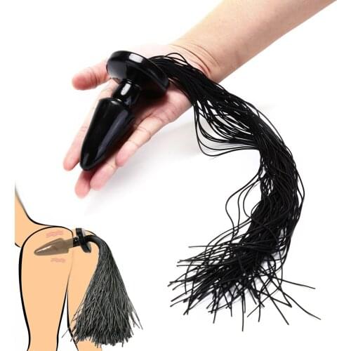 Fetish Animal Role Play Horse Tail Anal Plug Unisex Blondie Horse Play Butt Plug Long Pony Tail BDSM Backyard Flirt Sex Game Toy