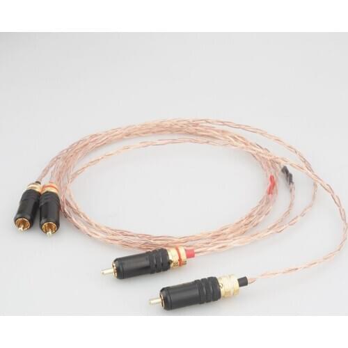 Audiocrast 3TC Pure Copper Analogue RCA Cable Super Soft RCA TO RCA Interconnect Cable HIFI Phono For DAC DVD Amplifier