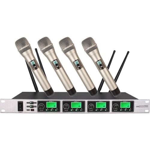 Bolymic 4 channel Wireless Microphone UHF Professional Outdoor Cordless Microphone System Draadloze Microfoon Professionele