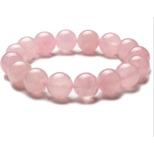 Handmade Stretch Pink Quartz Chakra Crystal Bracelet Natural Stone Beads Bracelet with Elastic Rope Gift for Women 6mm 8mm 14mm