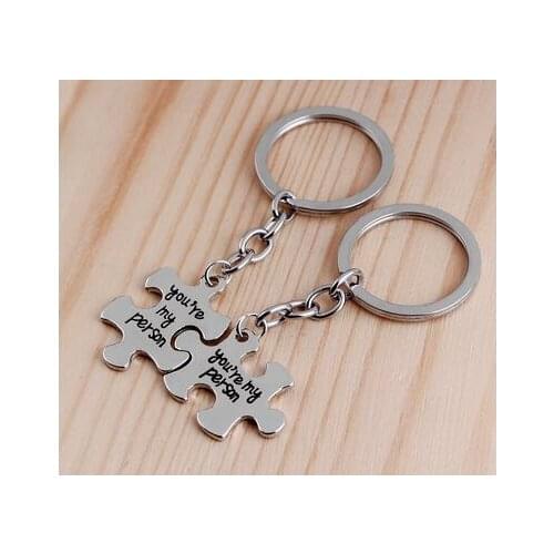 100pairs/lot You Are My Person keychains Lovers Best Friend mothers father day Gift key ring
