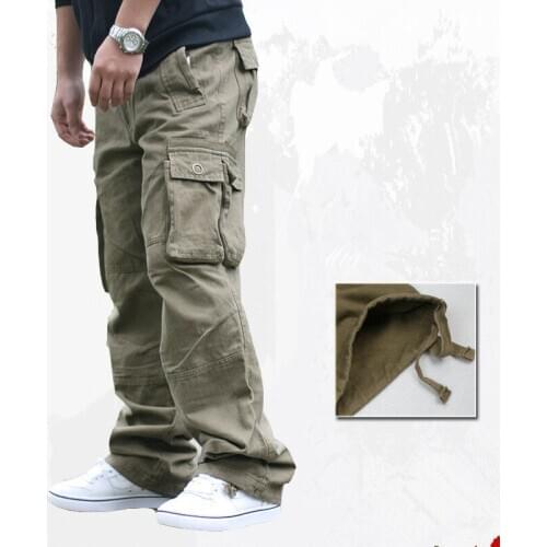 Spring Autumn Outdoor Army Military Tactical Cargo Pants Male Climbing Sports Camping Pockets Loose Baggy Overalls Long Trousers