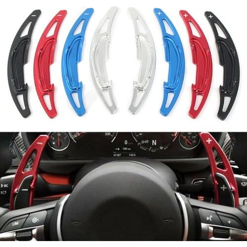 Car Styling FOR BMW M2/M3/M4/M5/M6/X5M/X6M 2014-2017 Steering Wheel Gear Shifters Paddle Aluminum Alloy Cover Trim 2PCS