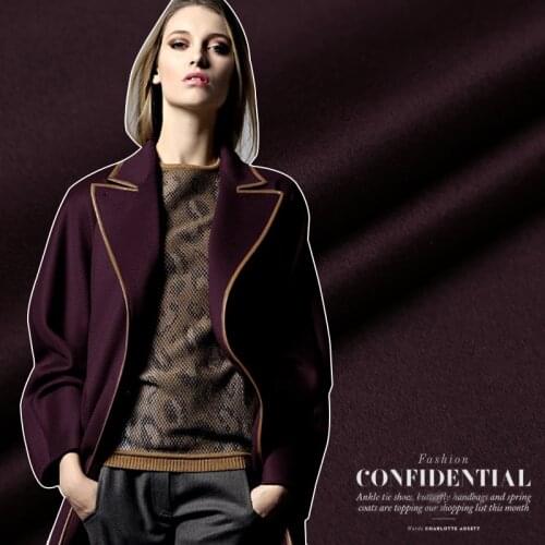 Pump Purple High-End Double-Sided Cashmere Fabric Autumn Winter Cashmere Clothing Coat Jacket Wool Woolen Fabric