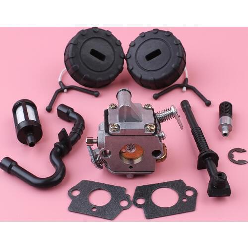 Carburetor For Stihl MS180 MS170 018 017 MS 180 170 Chainsaw Fuel Oil Filter Line Hose Tank Cap Gasket Zama C1Q-S57B