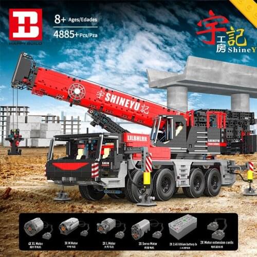 YC-22003 Urban Construction Series Rc Engineering Big Crane Can Be Remotely Operated By APP Boy Assembling Toy Blocks