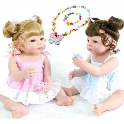 55cm Full Silicone Body Reborn Baby Doll Toy For Girl Vinyl Newborn Princess reborn toddler bebe toys birthday gift l.o.l dolls