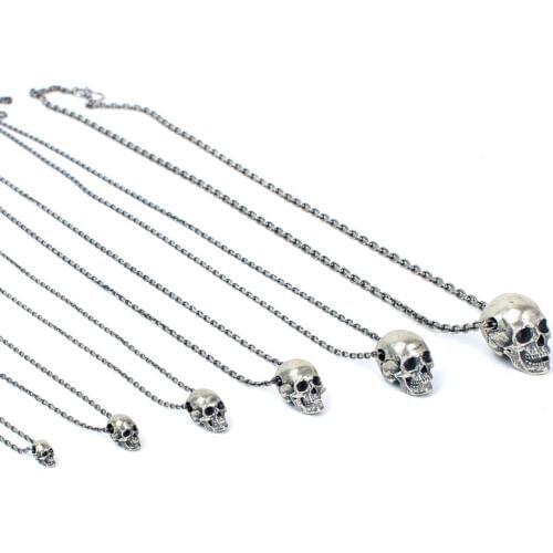 Zavorohin Gothic Punk Style Antique 925 Sterling Silver Skull Pendant Necklace For Men Women Hiphop Rock Jewelry Halloween Gifts