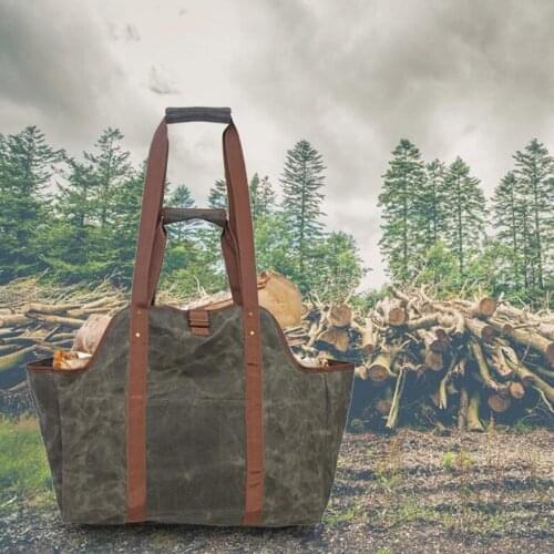 Log Carrier Firewood Carry Bag Fire Wood Canvas Cloth Log Tote Hand Bag