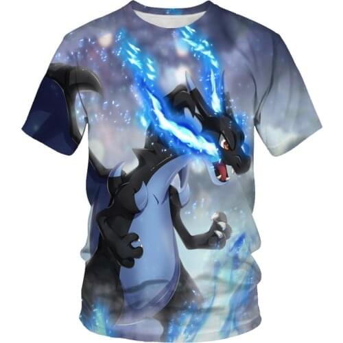 2021 summer fashion magical animal 3D printing pattern mens T-shirt suitable for family and parent-child wear trend casual T-sh