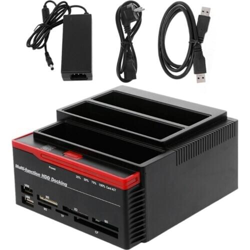 All in 1 USB 3.0 to SATA IDE External High Speed Hard Drive Card Reader Multifunctional HDD Dock Base UK/US/EU plug