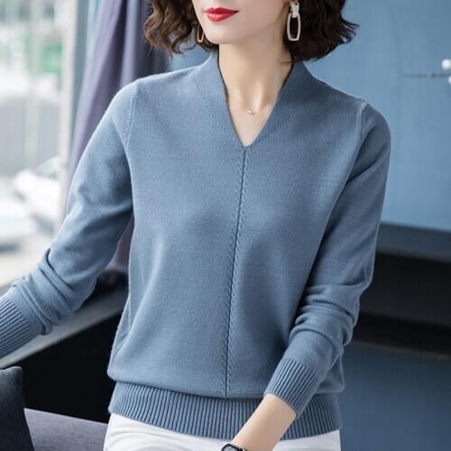 Soft Pullover sweater comfortable Female 2020 V-neck Sweater Women Tops casual Ladies Sweater winter Korean knitted Jumper Femme