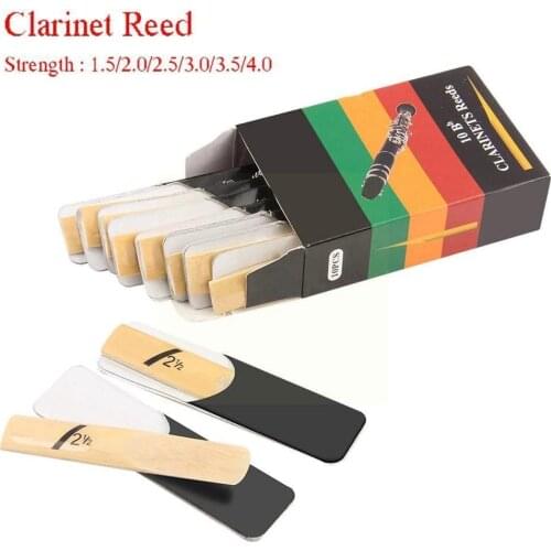 10pcs Clarinet Reeds Set Strength 1.5/2.0/2.5/3.0/3.5/4.0 Music Instrument Use For Saxophone Beginer Wind Parts Reed Instru T5L0