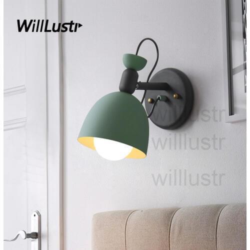 Willlustr iron wall sconce metal wall lamp modern colorful lighting matt white black hotel restaurant cafe bar bedside light