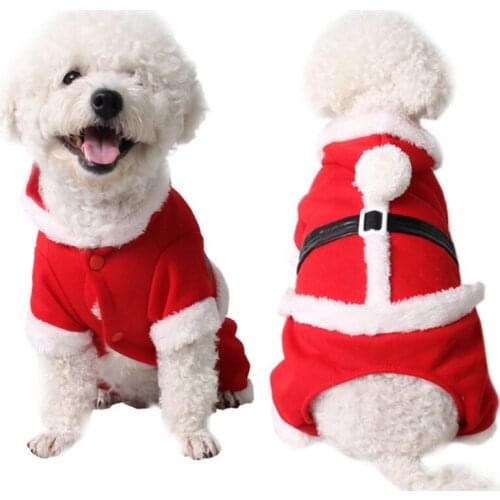 Pet Dog Cat Clothes Puppy Kitten Santa Claus Christmas Party Hoodies Jumpsuits Apparel Costume Coat Dog Daily Outfit