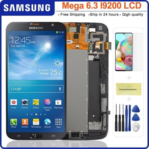 Original i9200 LCD For Samsung Galaxy Mega 6.3 i9200 i9205 Touch Screen Digitizer LCD Display Monitor Panel Module Assembly