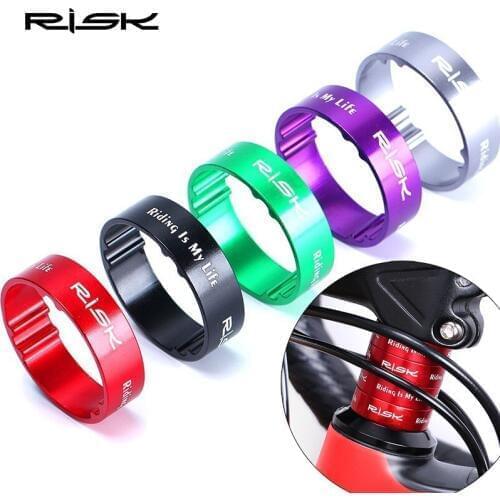 Risk 4pcs 5mm 10mm Bike Fork Washer Stem Spacers Aluminum Alloy Bicycle Headset Washer Raise Handlebar Washer