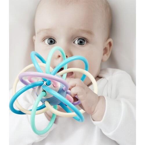 0-12 Months Baby Grasp Develop Rattle Ball Toys Safe Soft Teething Toys Hand Bell Baby Rattles Educational Toys For Babies