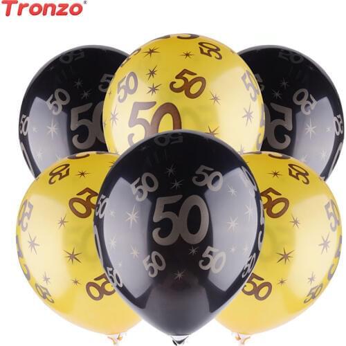 Tronzo Birthday Balloons 30th 40th 50th Gold Black Happy Birthday Party Decorations 12inch Latex Balloons For Birthday Party