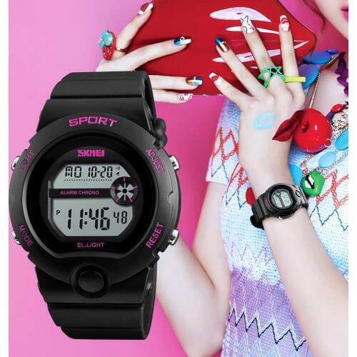 SKMEI Fashion Relogio Feminino Reloj De Mujer Ladies Watch Woman Waterproof Watches Female Alarm Digital Women Wrist Watches