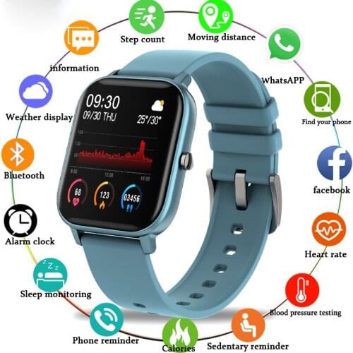 GEJIAN Fashion Smart Watch Men Women IPX7 Waterproof Fitness Tracker LED Full Screen Touch Heart Rate Monitor Sports smartwatch