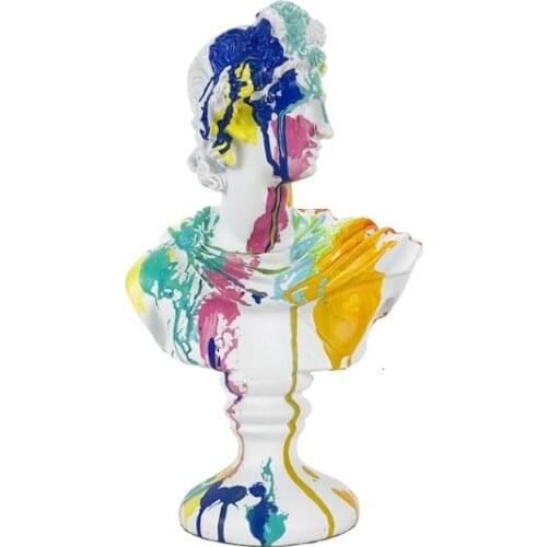 Modern Simple Color Paint Apollo Venus Goddess Statue David Art Sculpture Resin Crafts Home Office Decoration Wedding Gift R2682