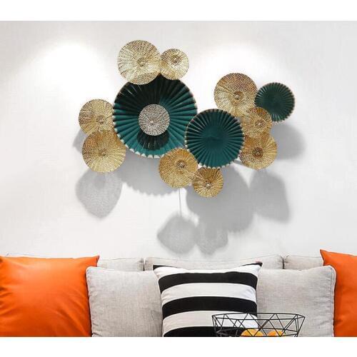 Modern Creative 3D Stereo Wrought Iron Round Shape Crafts Home Livingroom Sofa Background Wall Mural Accessories Decoration Art