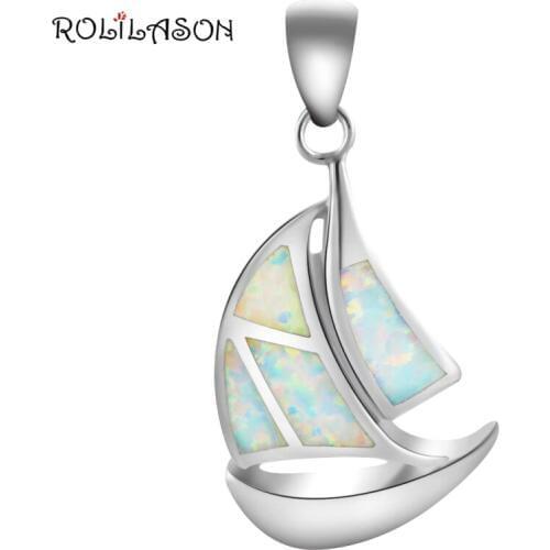 Special shaped pendant necklace Wholesale Retail White Fire Opal Silver Stamped Necklace Pendants Fashion jewelry OP561