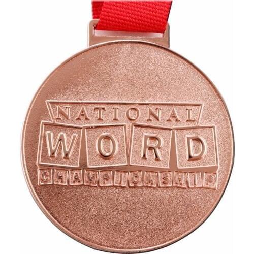 Sports Medal cheap custom brass medals with red ribbons hot sales round metal medals