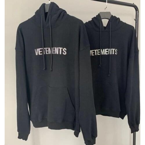 VETEMENTS Vogue vetements Hooded Sweater VTM Vermont hot diamond lettered printed Hooded Sweater