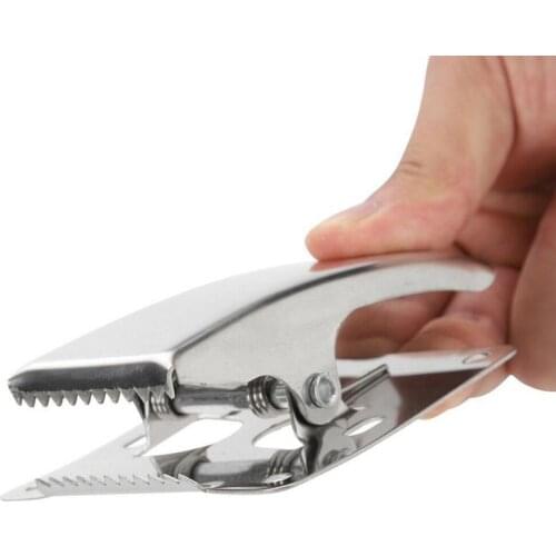 Stainless Steel Fish Fillet Clamp Deep-jaw Fish Tail Clip With Mounting Screws For Fishing Board Pesca Fish Cleaning Tools