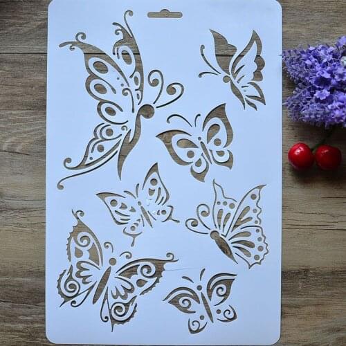 1/2Pcs Butterfly Layering Stencils For Walls Painting Scrapbooking Stamps Album Decorative Embossing Paper Cards DIY Crafts Tool