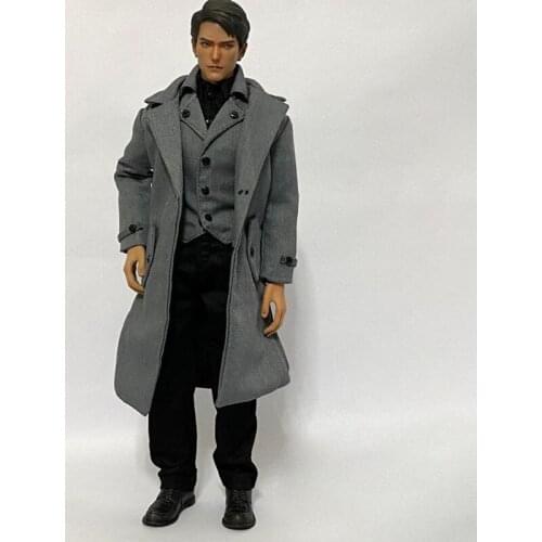 1/6 Scale Soldier Costume CC307 12 inch Gothic Male Soldier Gray Coat Set Model For 12'' Action Figure DIY