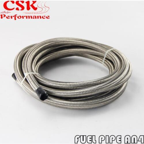 10M STAINLESS STEEL BRAIDED 1500 PSI -4AN AN4 4-AN OIL/FUEL LINE/HOSE 10 METER 33FT 33 FEET