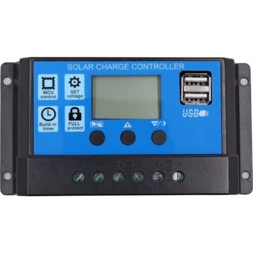 12V 24V Auto work PWM Solar Charge Controller with LCD Dual USB 5V Output Solar Cell Panel Charger Regulato CNIM Hot
