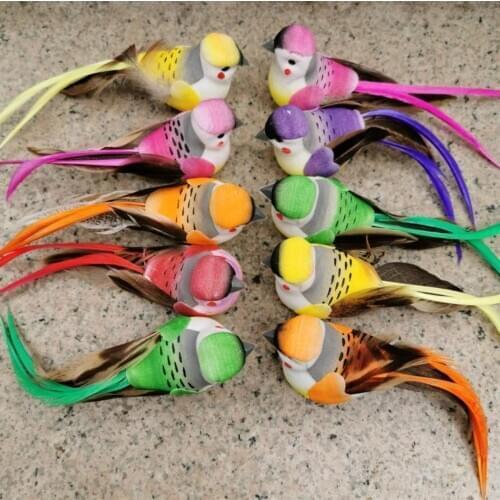 13*4*5CM/12PCS,Artificial Foam Feather Fake Small Bird With Magnet,Decorative Craft Birds For Wedding Party Home Easter Decor