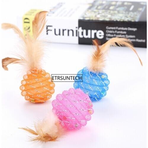 150pcs Pet Dog Cat Interactive Rope Ball Toy Line Pipe Pineapple Shape With Feather Toy Ball For Dog Cat