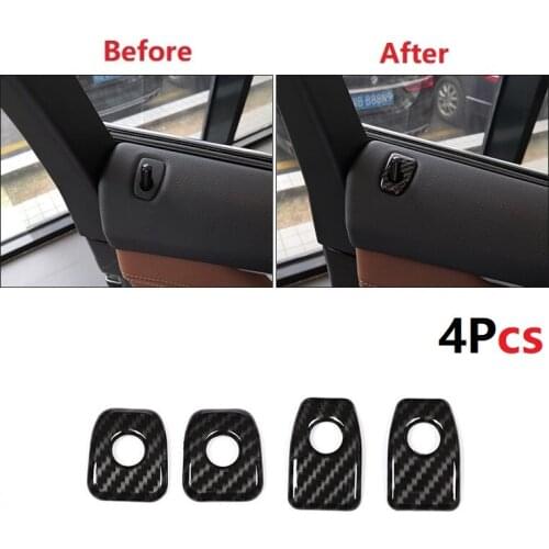4PCS Carbon Fiber Car Texture Interior Door Lock Knob Pin Cover Button Trim For BMW X5 X6 F15 F16 2014-2018 Interior Mouldings