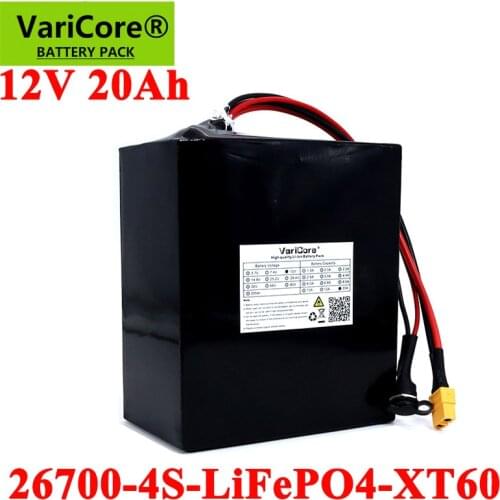4S5P 12V 20Ah 26700 Lifepo4 Battery Pack with 4s 20A Maximum 60A Balanced BMS for Electric Boat E-bike 12.8V Lawn mower