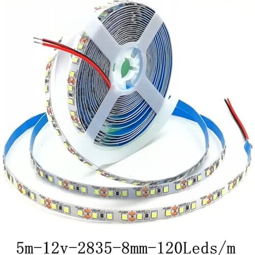 5M LED Strip Light 12V SMD2835 120Leds/m Flexible LED Tape Ribbon Waterproof Stripe Light for Home Decoration White /Warm White