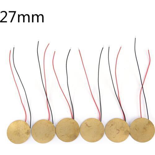 6 pieces 27mm Pickup Piezo Disc Elements with Leads Cigar Box Guitar Pickup Repair Luthier Tool
