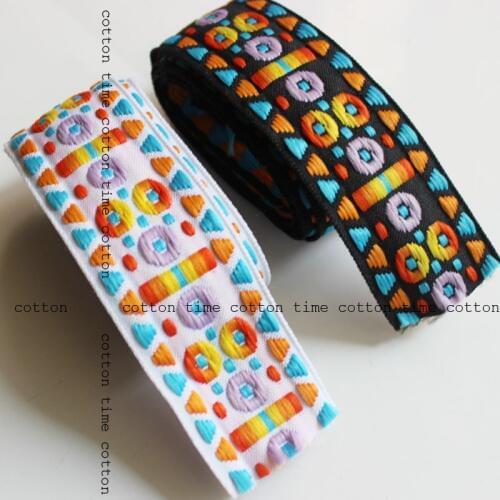 6yards/lot2colors embroidery webbing 3.5cm wide ethinic emboried ribbon in vintage style accessory for bag garment