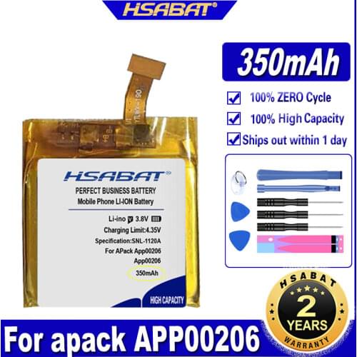 HSABAT APP00206 350mAh Battery for Apack 1ICP4/27/30 Batteries