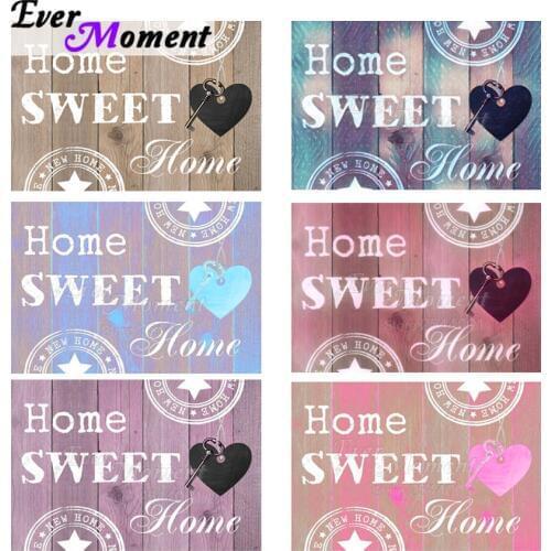 Ever Moment Diamond Painting Home Sweet Home 5D Diamond Embroidery DIY Full Square Stones Home Decoration Picture Craft ASF955