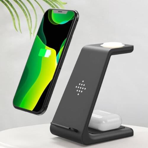 Qi Wireless Chargers For iPhone 11 12 Pro Max Samsung S20 Note 10 Charger Charging Dock Station For Airpods Pro Galaxy Buds Pro