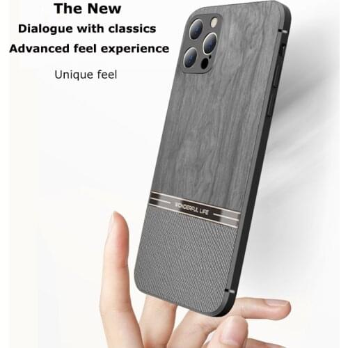 Business Wood Pattern Phone Case Cover For iPhone 12 Pro Max 12 12 Mini 11 Pro Max Xs Max X Xr Fine Hole Protection Cases