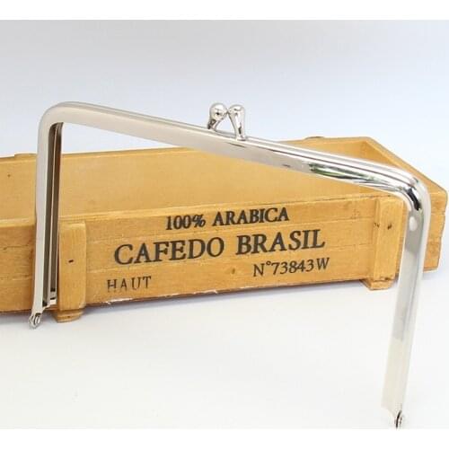 E157# 13cm*5cm Square Silver No Hole Glue Purse Frame Clasp DIY Kiss lock bag Coin Purse Accessories 3pcs/lot