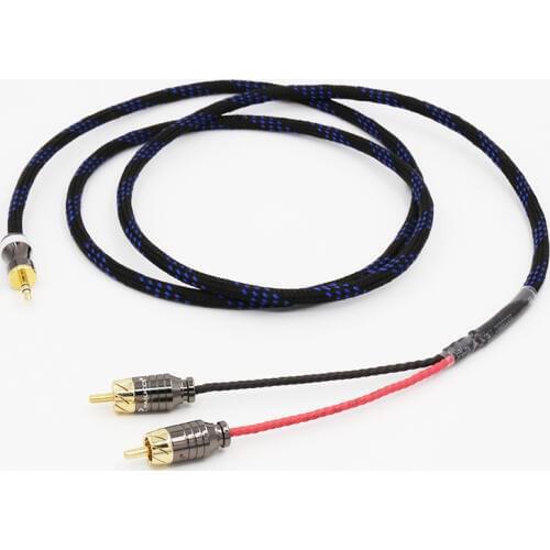 Hifi audio cable 2 rca to 3.5MM hifi 1 to 2 audio video cable