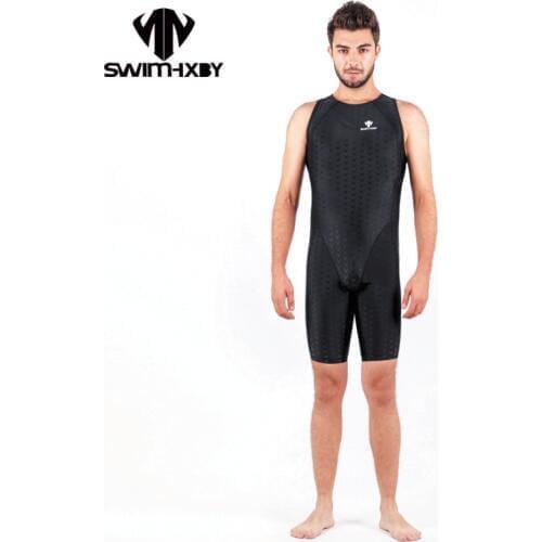 HXBY Black Mens One Piece Swimwear Men Swimsuit Solid Racing Bathing Suits Swimsuits Competitive Swimming Suit For Men Swim Suit